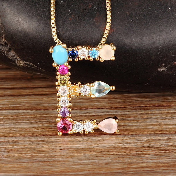 Initial CZ Charm Necklace