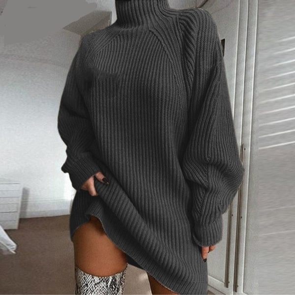 Tunic Long Sleeve Sweaters Dress