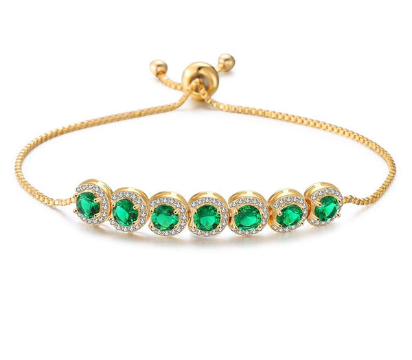 Round Crystal Adjustable Bracelet