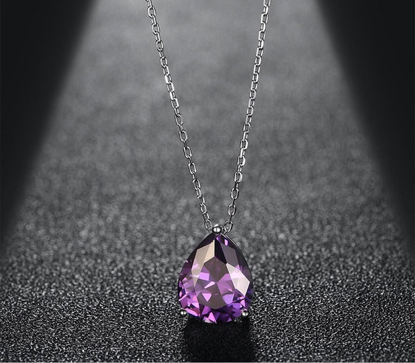 Purple Stone CZ Necklace