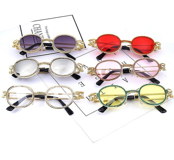 Small Round Rhinestone Sunglasses